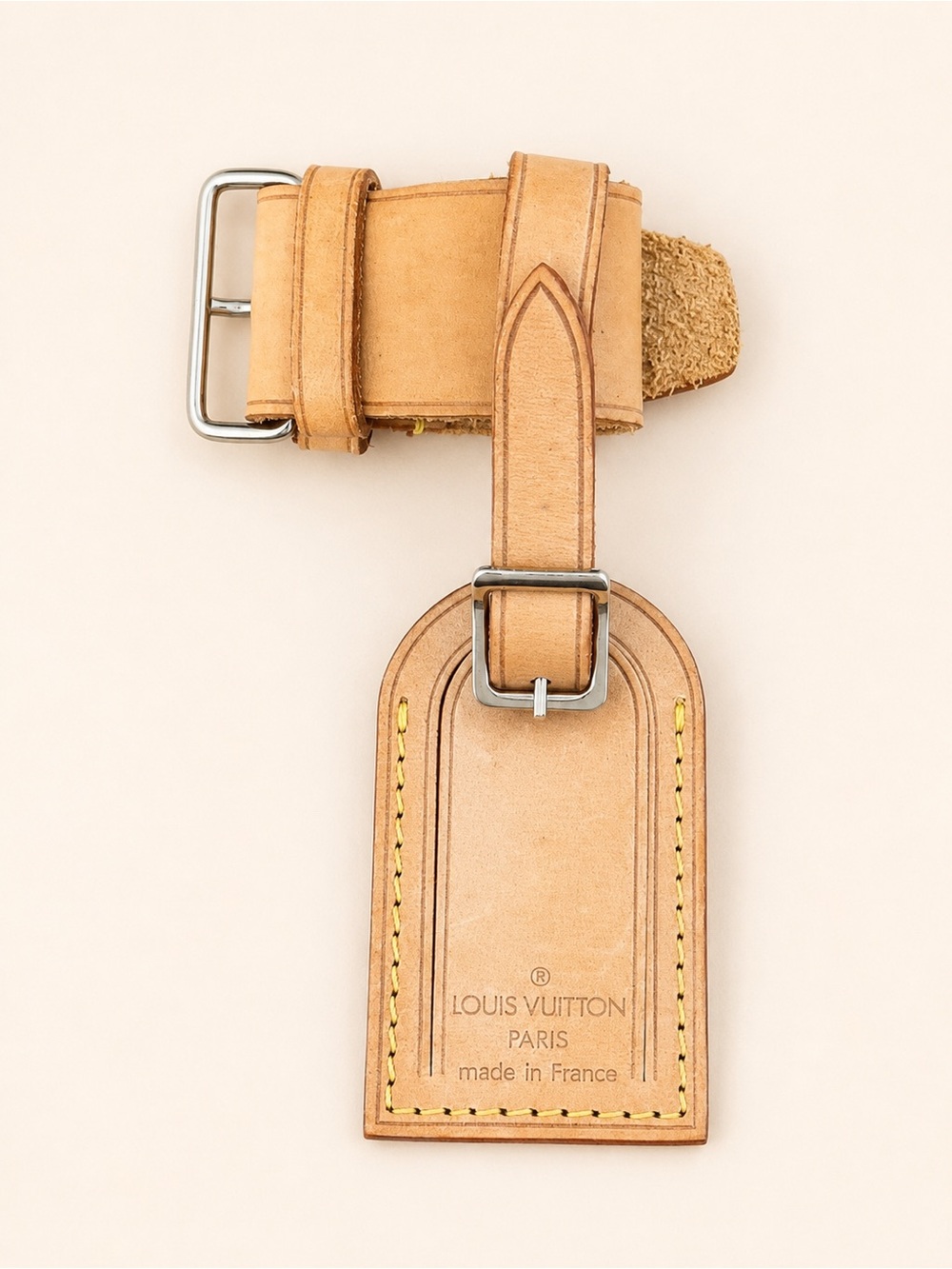 Louis Vuitton Vachetta Leather Luggage Tag & Buckle Strap